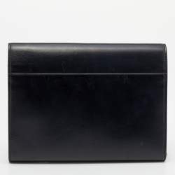 Pre Owned Saint Laurent Black Leather Cassandra Wallet on Chain