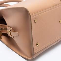 Pre Owned Yves Saint Laurent Nude Beige Leather Medium Cabas Chyc Tote