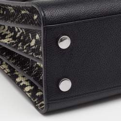 Pre Owned حقيبة يد سان لوران نانو كلاسيك ساك دو جور جلد وجلد نقش ثعبان بيج/ أسود