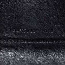 Pre Owned Saint Laurent Metallic Silver Leather Monogram Wallet on Chain