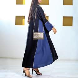 Pre Owned محفظة بسلسلة سان لوران نيو كيت جلد مجعد لامع ذهبي صغيرة