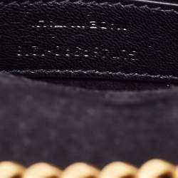 Pre Owned محفظة بسلسلة سان لوران نيو كيت جلد مجعد لامع ذهبي صغيرة