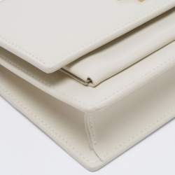 Pre Owned Saint Laurent Off White Leather Sunset Chain Bag