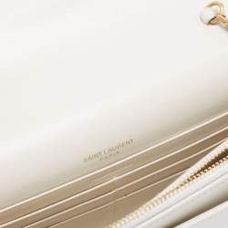 Pre Owned Saint Laurent Off White Leather Sunset Chain Bag