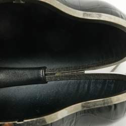 مملوكة مسبقًا Saint Laurent Black Croc Embossed Leather Love Box Chain Clutch