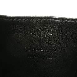 مملوكة مسبقًا Saint Laurent Black Croc Embossed Leather Love Box Chain Clutch