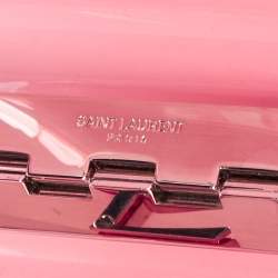 مملوكة مسبقًا حقيبة كلتش سان لوران إيتوال كيوبيك مينادير زجاج بليكسي وردية