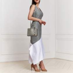 Saint Laurent Grey Croc Embossed Leather Nano Classic Sac De Jour Tote