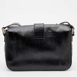 Pre Owned Yves Saint Laurent Black Textured Leather Large Chyc Shoulder Bag