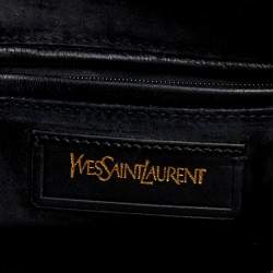 Pre Owned Yves Saint Laurent Black Textured Leather Large Chyc Shoulder Bag