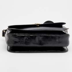 Pre Owned Yves Saint Laurent Black Textured Leather Large Chyc Shoulder Bag