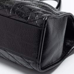 Pre Owned حقيبة يد توتس سان لوران نيكي جلد مجعد أسود