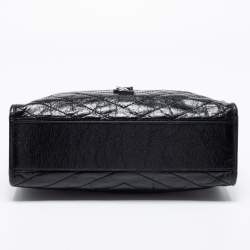 Pre Owned حقيبة يد توتس سان لوران نيكي جلد مجعد أسود