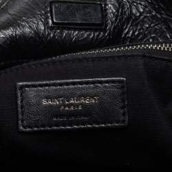 Pre Owned حقيبة يد توتس سان لوران نيكي جلد مجعد أسود