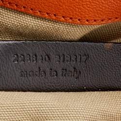 Pre Owned Yves Saint Laurent Yellow/Brown Fabric And Leather Hobo