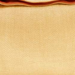 Pre Owned Yves Saint Laurent Yellow/Brown Fabric And Leather Hobo