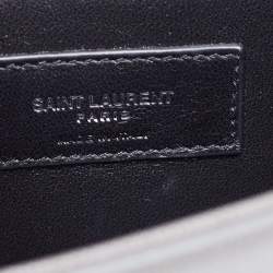 مملوكة مسبقًا Saint Laurent Grey Leather Kate Tassel Wallet on Chain 