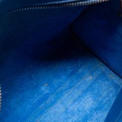 Pre Owned حقيبة ساتش ل سان لوران جلد أزرق مونوغرامي