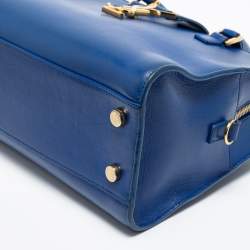 Pre Owned حقيبة ساتشل سان لوران جلد أزرق مونوغرامي