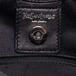 Pre Owned Yves Saint Laurent Cream/Black Canvas And Leather Vincennes Mombasa Hobo