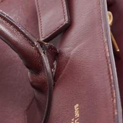 Pre Owned Saint Laurent Burgundy Leather Small Classic Sac De Jour Tote