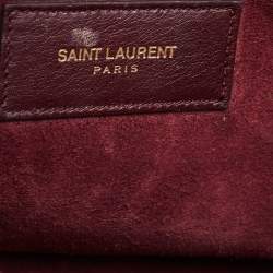 Pre Owned Saint Laurent Burgundy Leather Small Classic Sac De Jour Tote