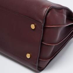 Pre Owned Saint Laurent Burgundy Leather Small Classic Sac De Jour Tote