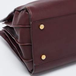 Pre Owned Saint Laurent Burgundy Leather Small Classic Sac De Jour Tote