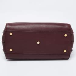 Pre Owned Saint Laurent Burgundy Leather Small Classic Sac De Jour Tote