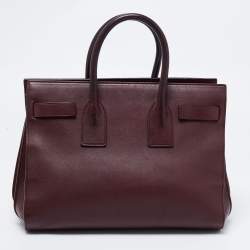 Pre Owned Saint Laurent Burgundy Leather Small Classic Sac De Jour Tote