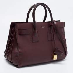 Pre Owned Saint Laurent Burgundy Leather Small Classic Sac De Jour Tote