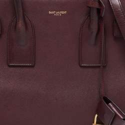 Pre Owned Saint Laurent Burgundy Leather Small Classic Sac De Jour Tote