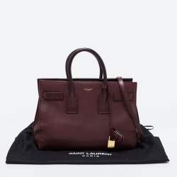 Pre Owned Saint Laurent Burgundy Leather Small Classic Sac De Jour Tote