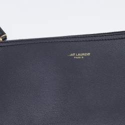 مملوكة مسبقًا Saint Laurent Black Leather E/W Shopper Tote