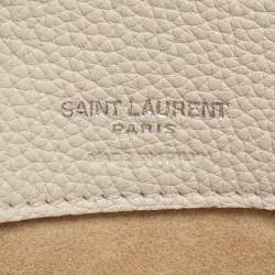 Saint Laurent White Leather Baby Classic Sac De Jour Tote