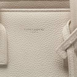 Saint Laurent White Leather Baby Classic Sac De Jour Tote