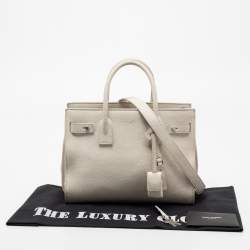 Saint Laurent White Leather Baby Classic Sac De Jour Tote