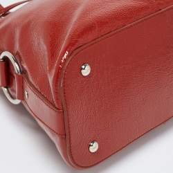 Pre Owned Yves Saint Laurent Rust Brown Patent Leather Large Muse Satchel