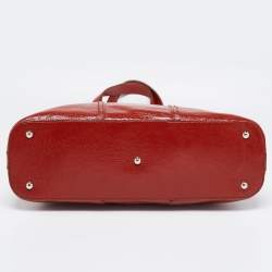 Pre Owned Yves Saint Laurent Rust Brown Patent Leather Large Muse Satchel