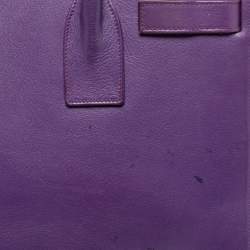 Pre Owned Saint Laurent Purple Leather Small Classic Sac De Jour Tote