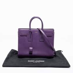 Pre Owned Saint Laurent Purple Leather Small Classic Sac De Jour Tote