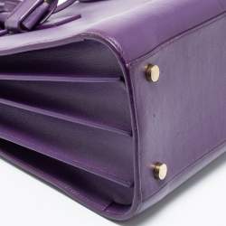 Pre Owned Saint Laurent Purple Leather Small Classic Sac De Jour Tote