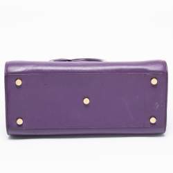 Pre Owned Saint Laurent Purple Leather Small Classic Sac De Jour Tote