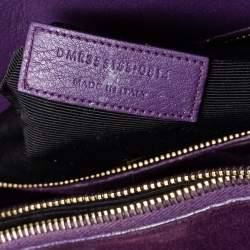 Pre Owned Saint Laurent Purple Leather Small Classic Sac De Jour Tote