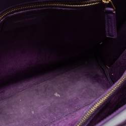 Pre Owned Saint Laurent Purple Leather Small Classic Sac De Jour Tote
