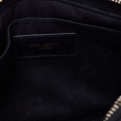 Pre Owned حقيبة صغيرة سان لوران ابتاون جلد مبطن أسود