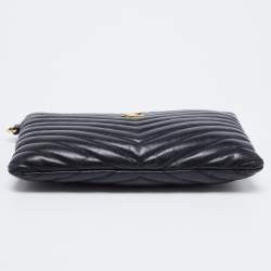 Pre Owned حقيبة صغيرة سان لوران ابتاون جلد مبطن أسود