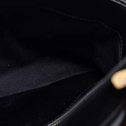 Pre Owned Saint Laurent Black Matelassé Leather and Suede Medium College Top Handle Bag