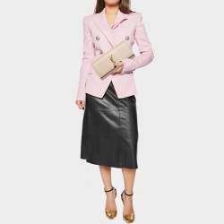 Pre Owned Saint Laurent Beige Leather Kate Monogram Clutch