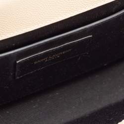 Pre Owned Saint Laurent Beige Leather Kate Monogram Clutch